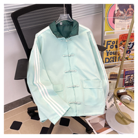 チャイナ スタンドカラージャケット - グリーン