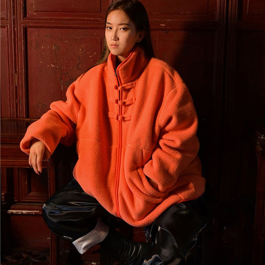 チャイナボタン・フリースジャケット