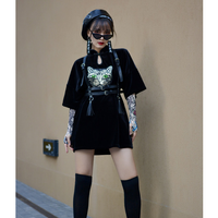 翠瞳猫 チャイナ・ベロアワンピース