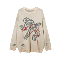 Electrocuted Skull (Knit) - White/Black